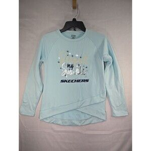SKECHERS Active Respect My Sparkle Sweatshirt Girls Size 14/16 Baby Blue
